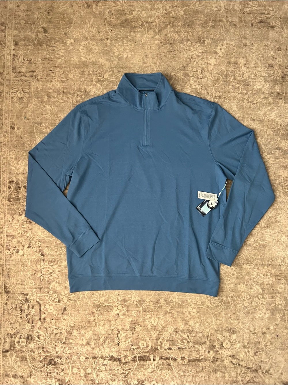 Kenneth Cole Light Blue Quarter-Zip Pullover